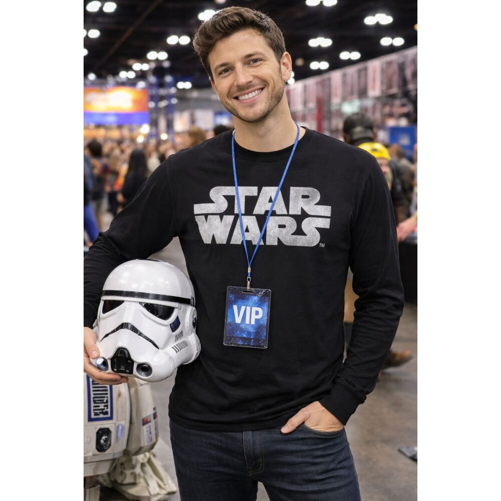 Star Wars Simplest Logo Long Sleeve T-Shirt Movie Universe Space Large Gift NEW